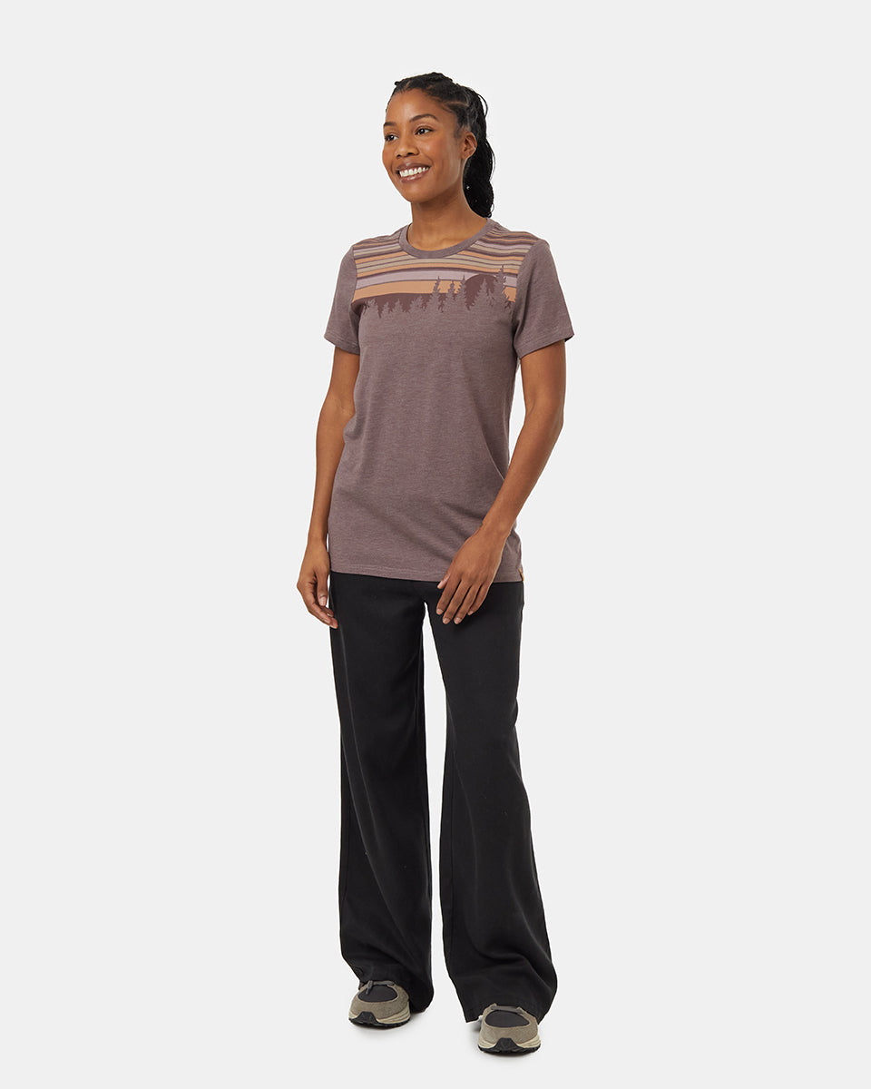 Tentree Women's Retro Juniper T-Shirt - Elkwood Heather Deep Mahogany