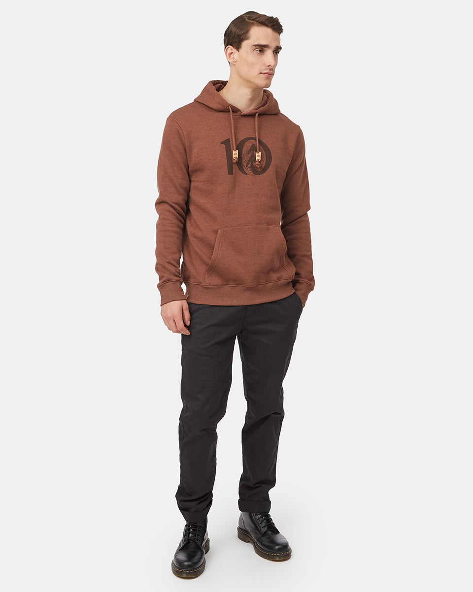 Tentree Men's Woodgrain Ten Hoodie - Sepia Heather