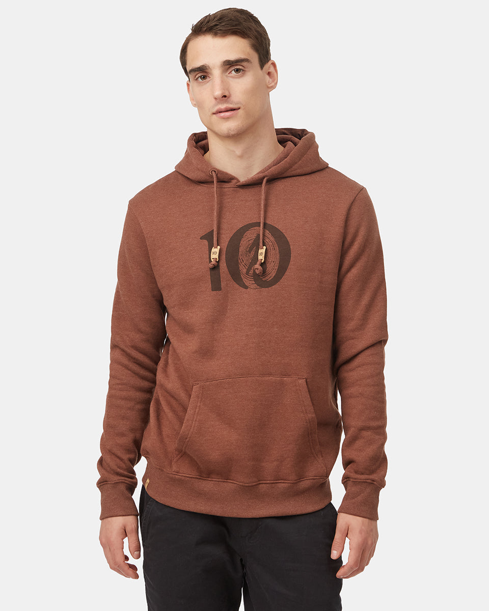 Tentree Men's Woodgrain Ten Hoodie - Sepia Heather
