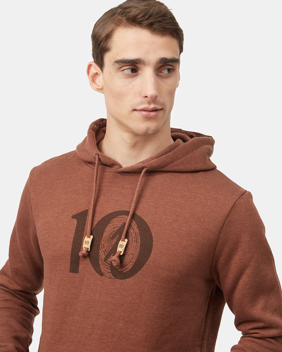 Tentree Men's Woodgrain Ten Hoodie - Sepia Heather