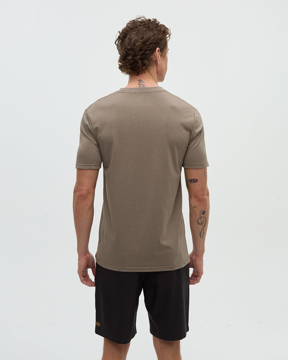 Tentree Men's Lake Life Logo T-Shirt - Clay Graphite