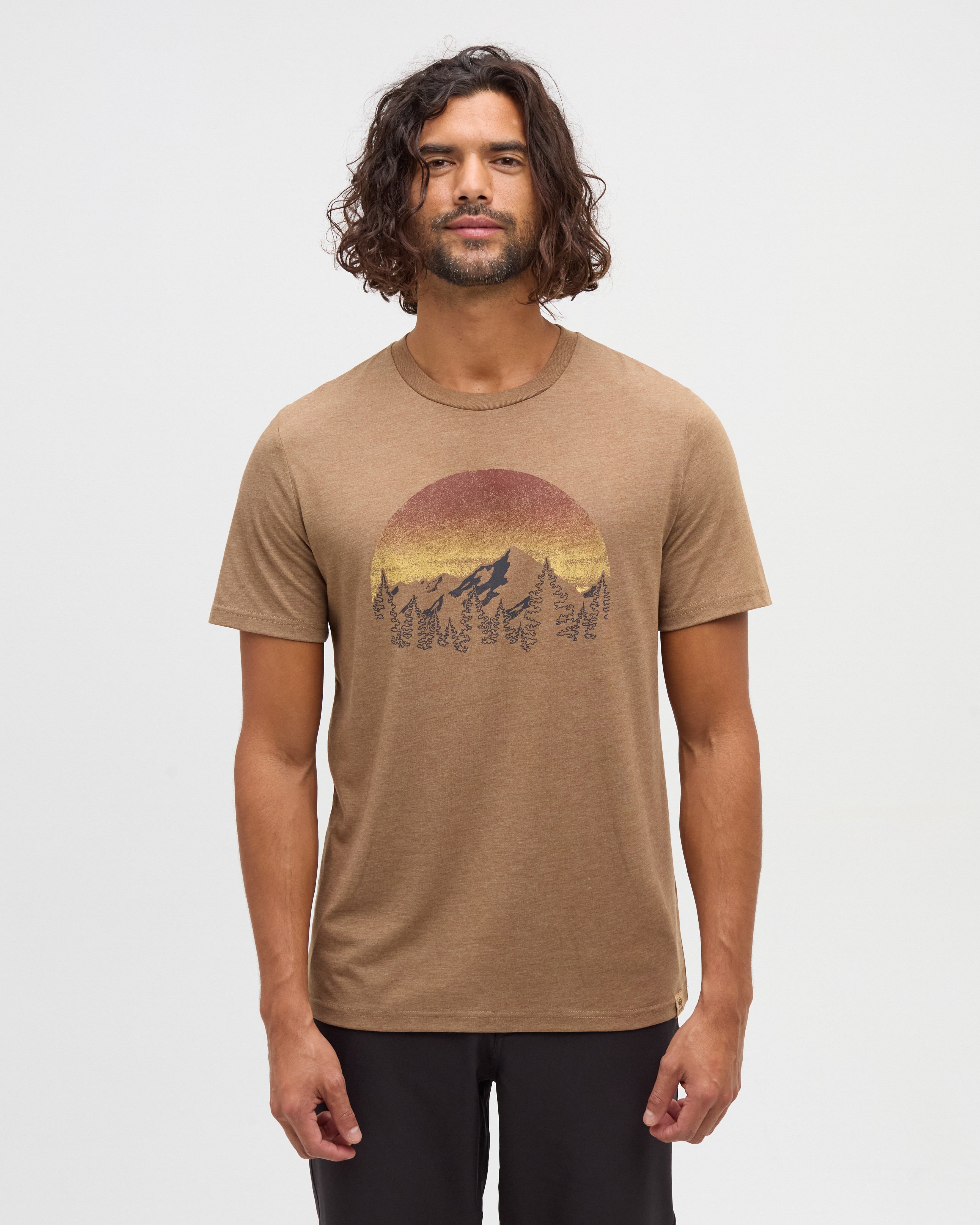 Tentree Men's Vintage Sunset T-Shirt - Hazelnut Heather Graphite