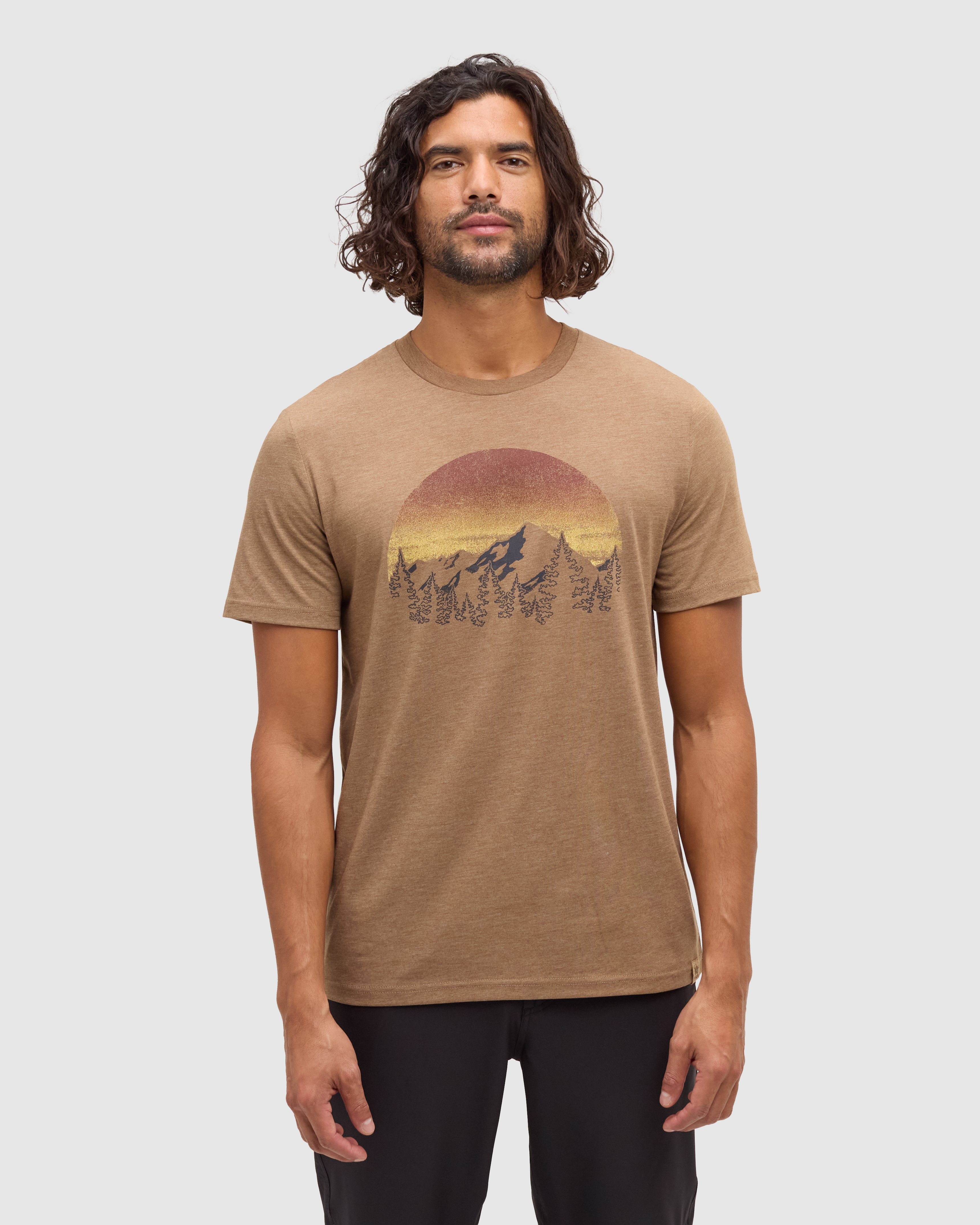 Tentree Men's Vintage Sunset T-Shirt - Hazelnut Heather Graphite