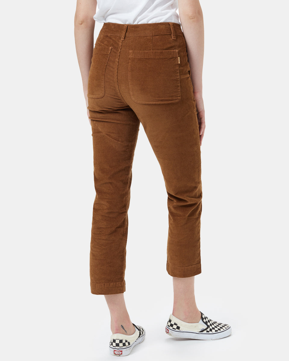 Tentree Corduroy Cropped Straight Leg Pant - Foxtrot Brown