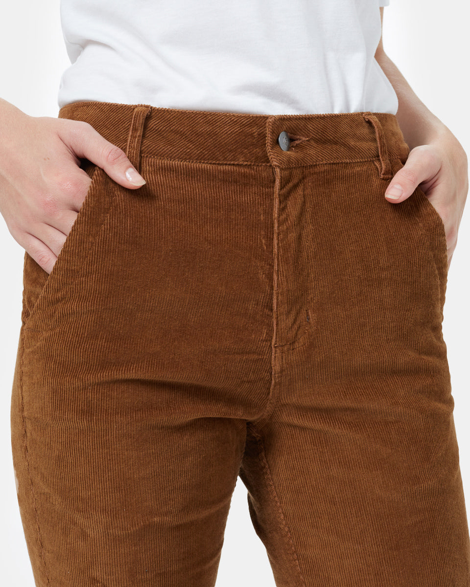 Tentree Corduroy Cropped Straight Leg Pant - Foxtrot Brown