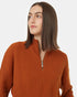 Tentree Women's Highline 1/4 Zip Mock Neck - Toffee