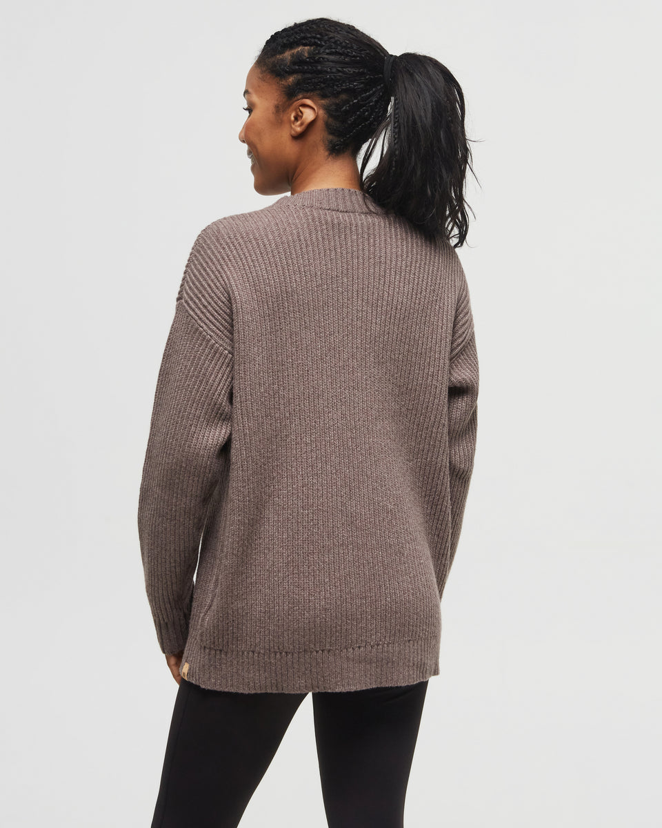 Tentree Women's Highline Oversized Button Cardigan - Dark Elkwood Heather