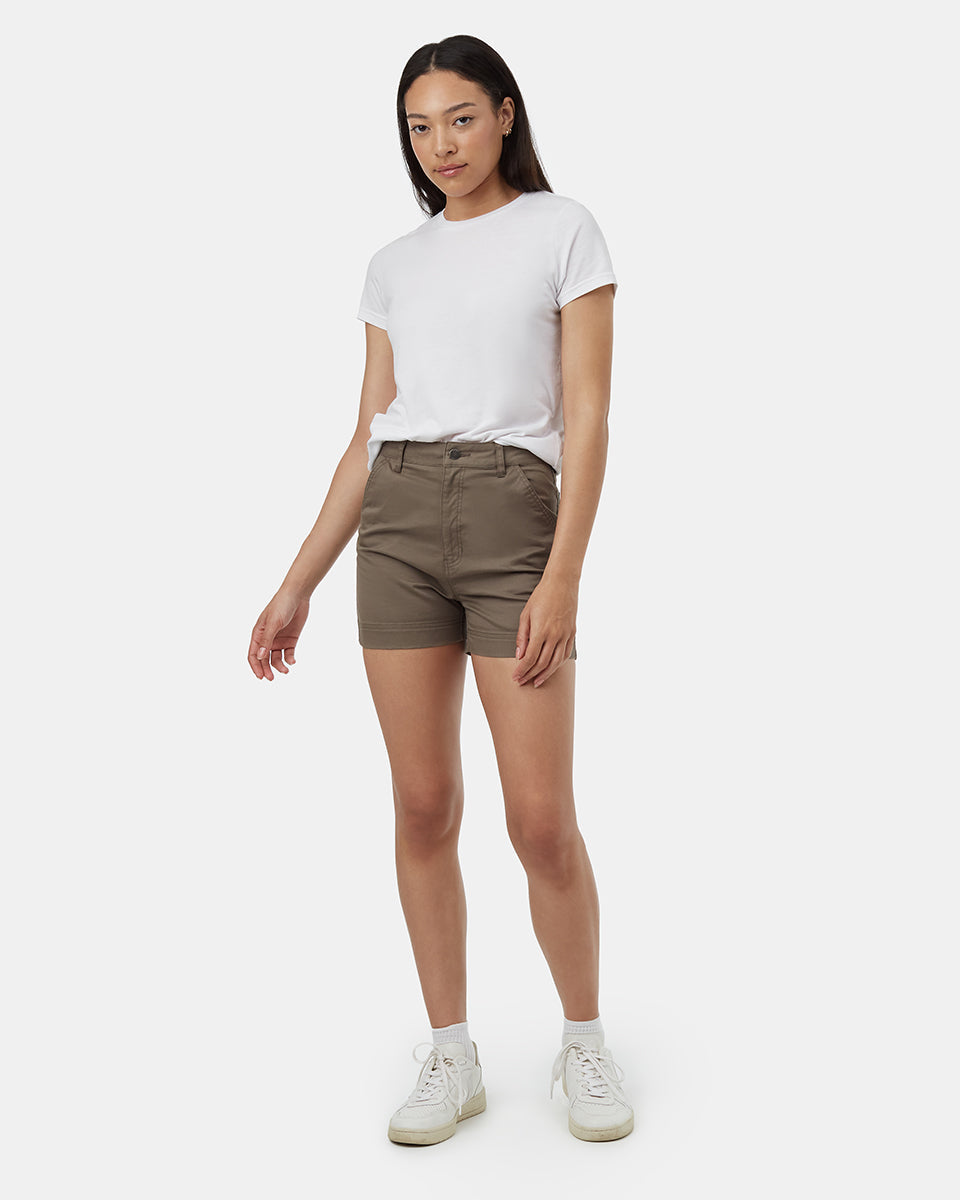 Tentree Women's Twill High Waist Short - Falcon