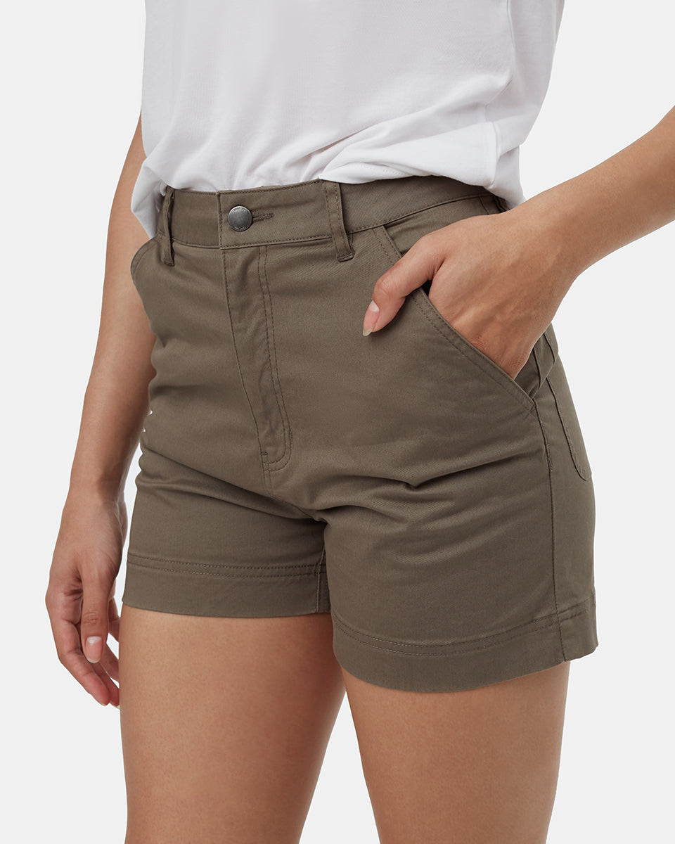 Tentree Women's Twill High Waist Short - Falcon