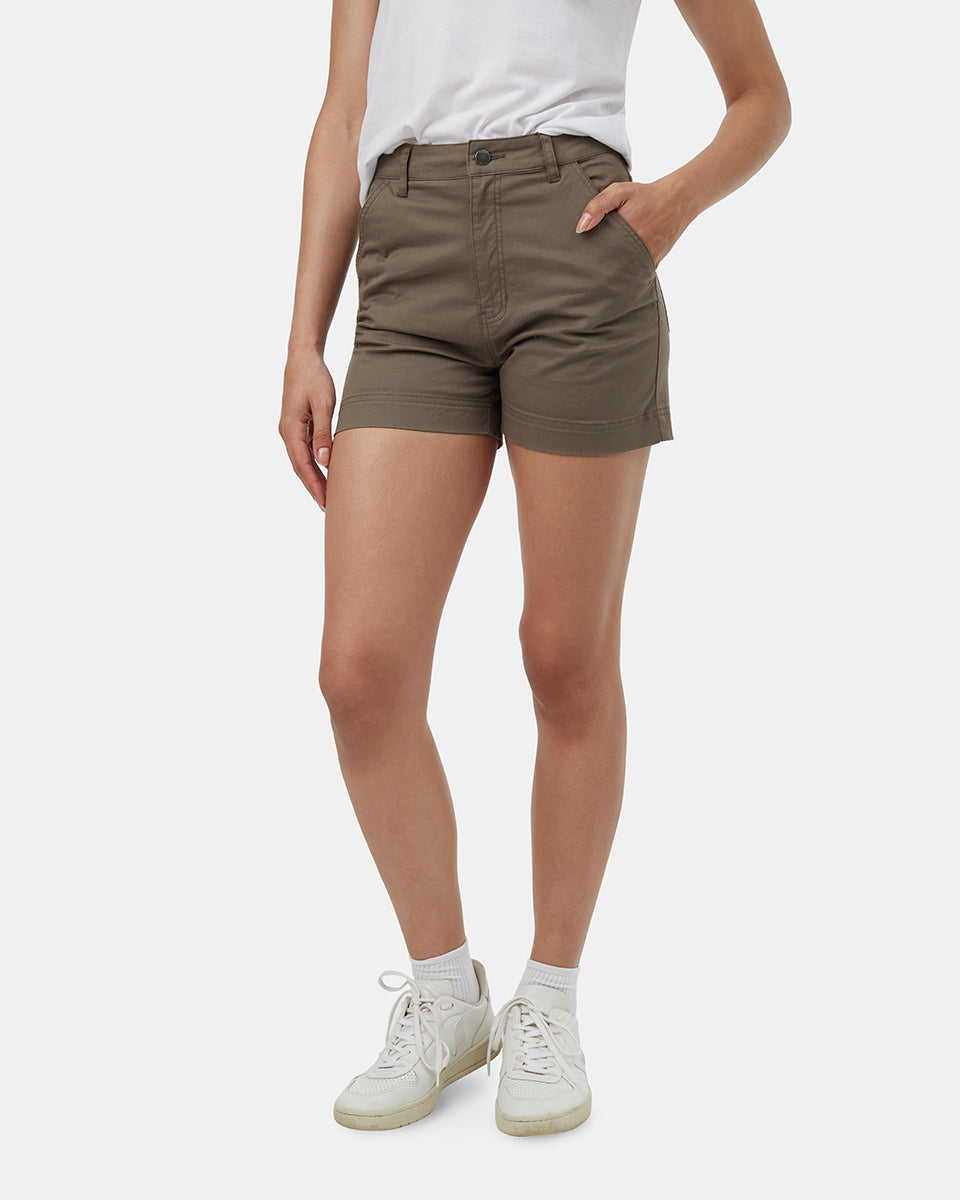 Tentree Women's Twill High Waist Short - Falcon