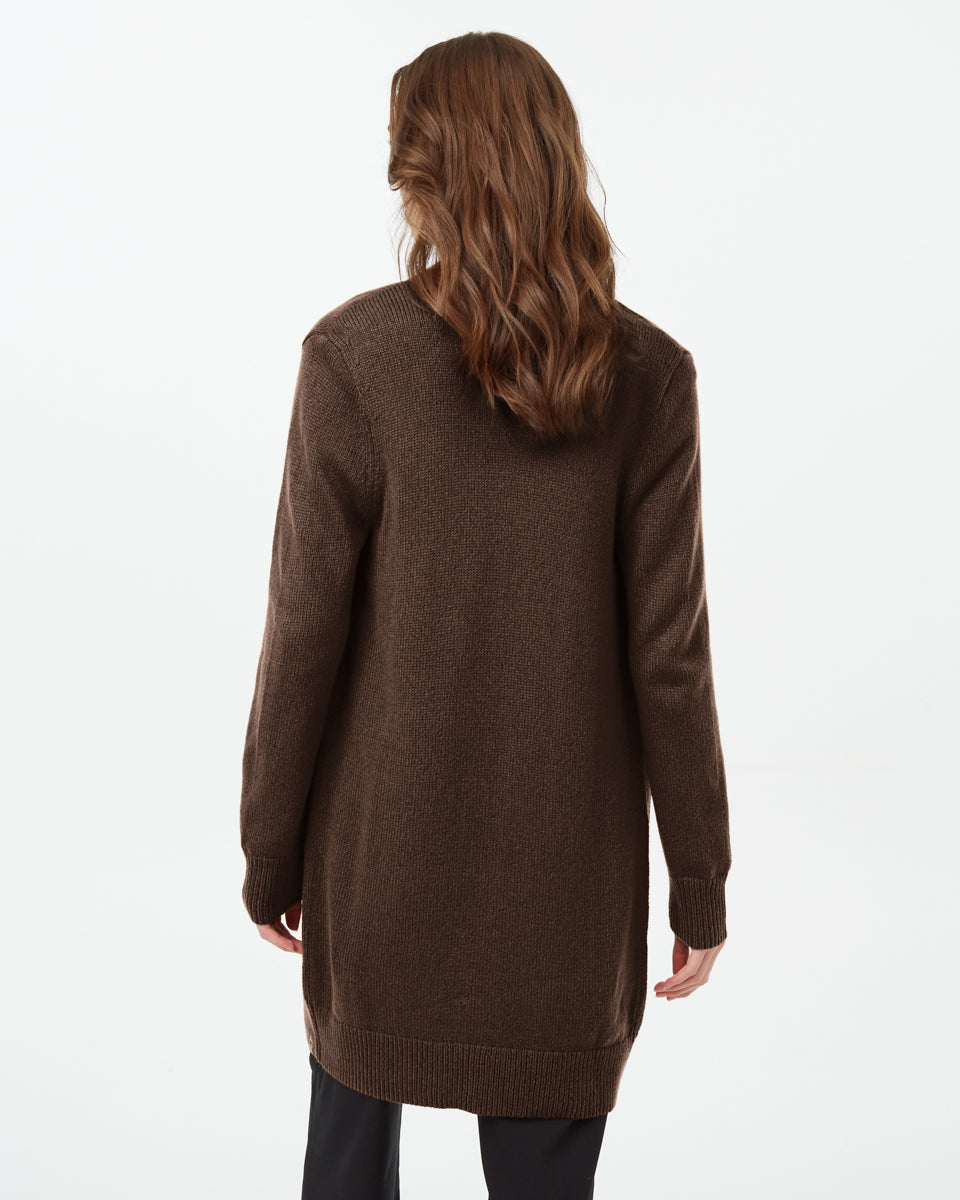 Tentree Women's Highline Wool Cardigan - Slate Brown Heather