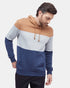 Tentree TreeFleece Blocked Reynard Hoodie - Foxtrot Brown_Hi Rise Grey_Dress Blue