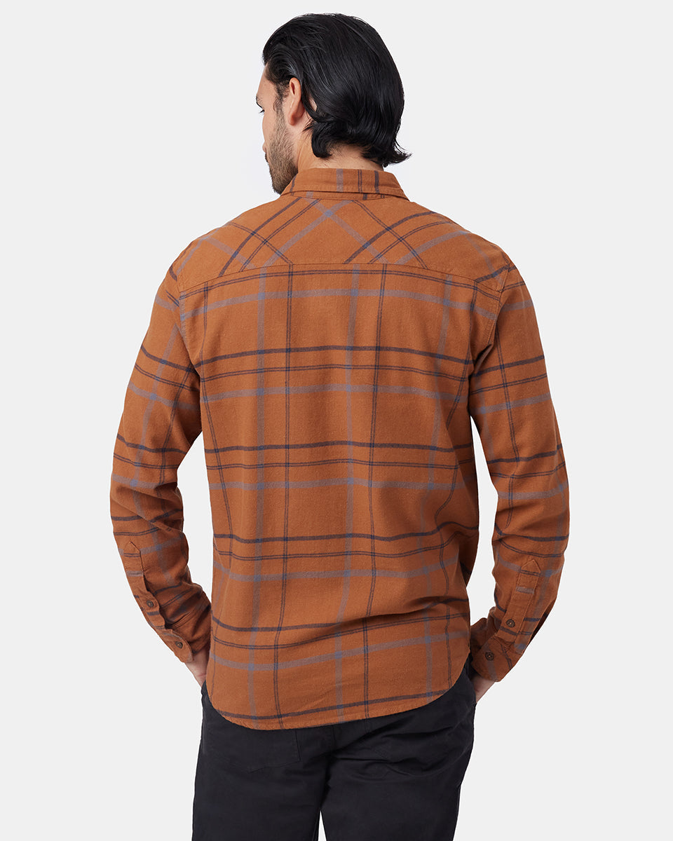 Tentree Men's Benson Flannel Shirt - Foxtrot Brown Douglas Plaid