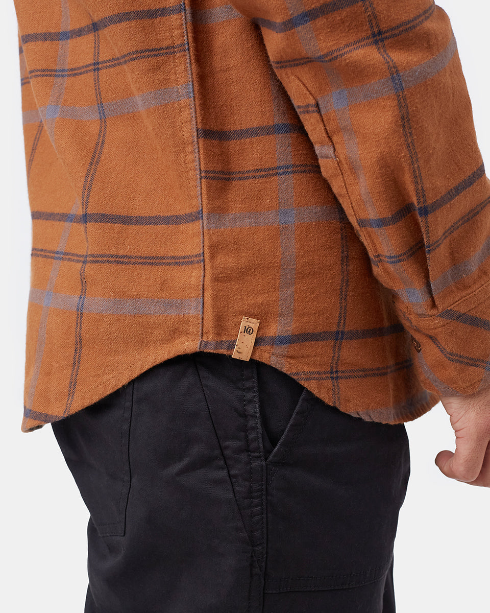 Tentree Men's Benson Flannel Shirt - Foxtrot Brown Douglas Plaid