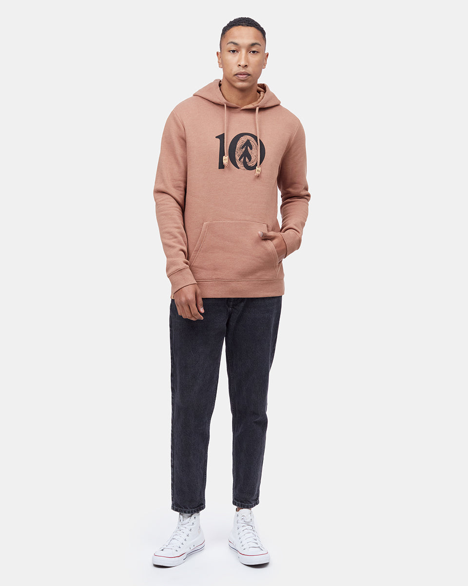 Tentree Woodgrain Ten Hoodie - Foxtrot Brown Heather