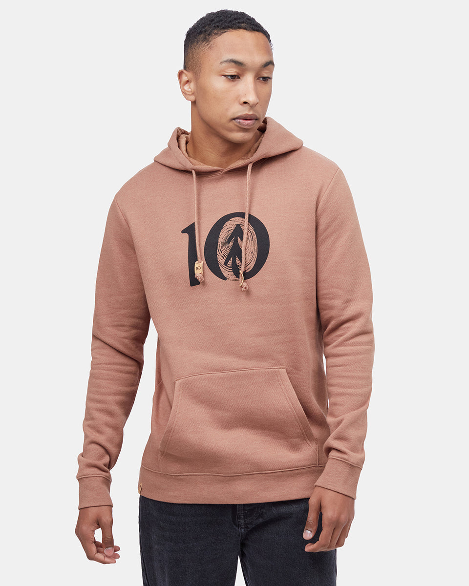 Tentree Woodgrain Ten Hoodie - Foxtrot Brown Heather