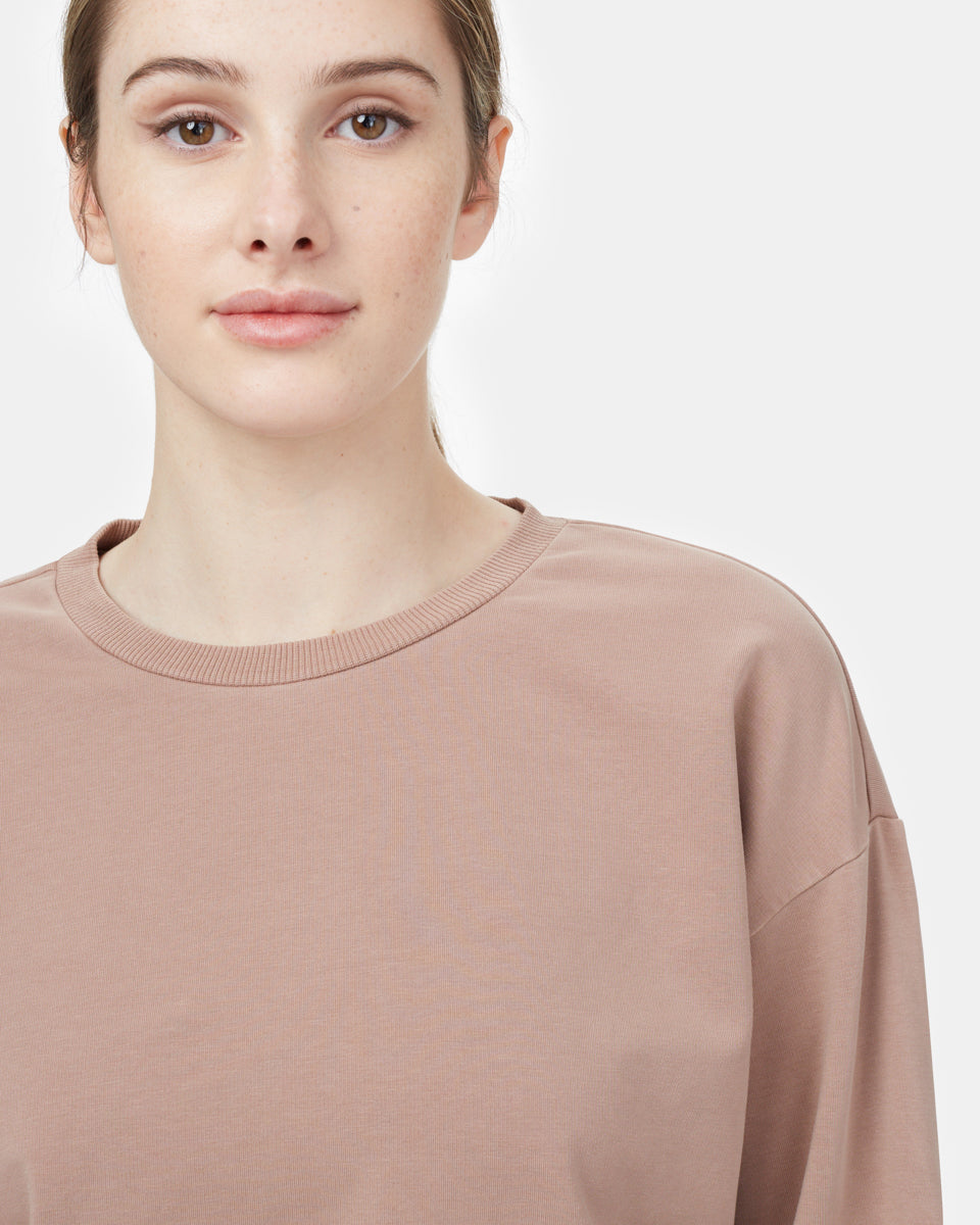 Tentree French Terry Balloon Sleeve Crew - Mushroom