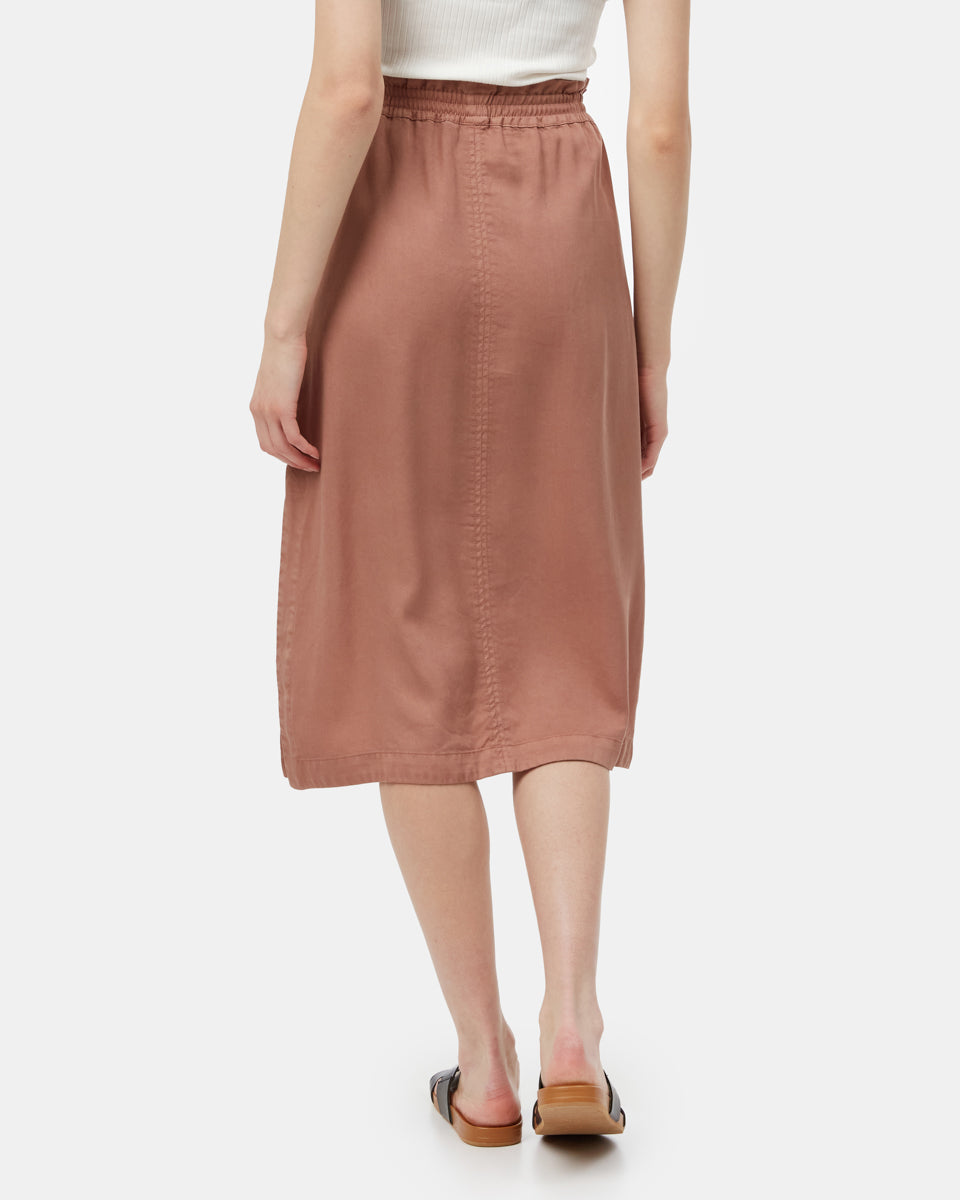 Tentree Tencel Midi Skirt - Mushroom