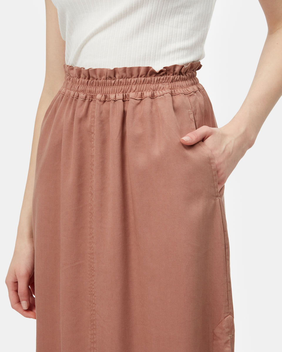 Tentree Tencel Midi Skirt - Mushroom