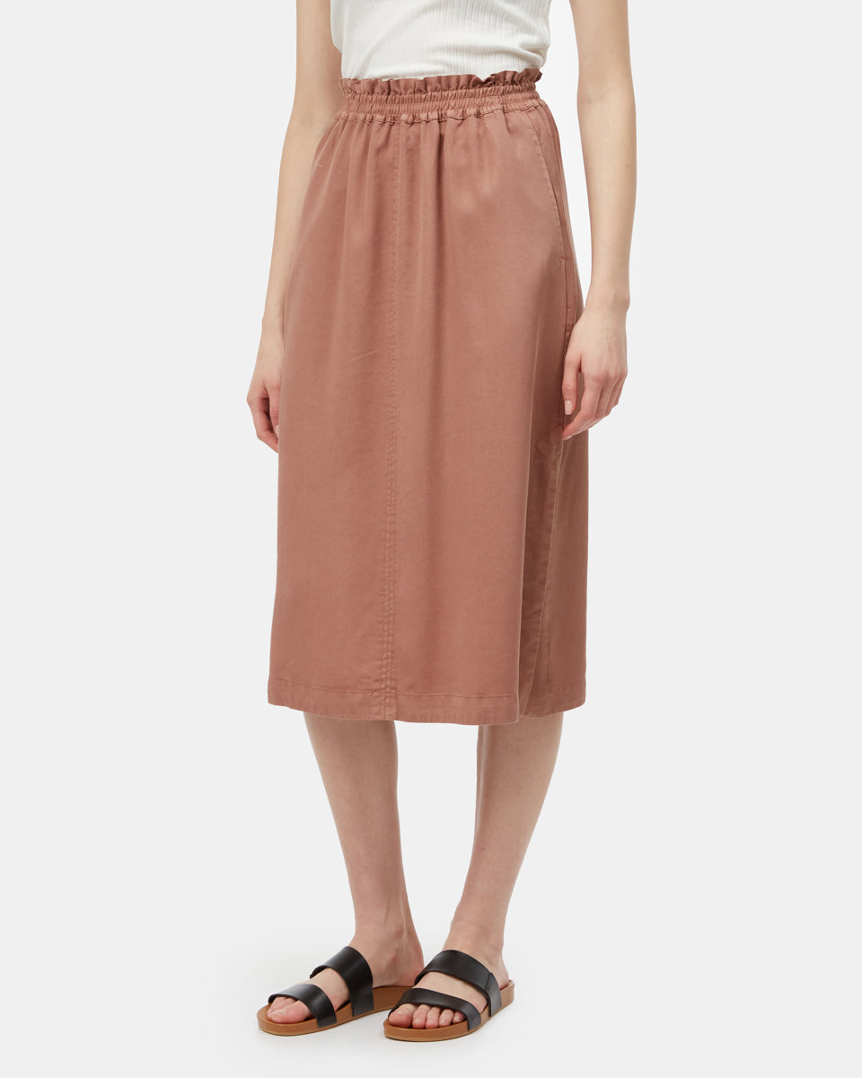 Tentree Tencel Midi Skirt - Mushroom