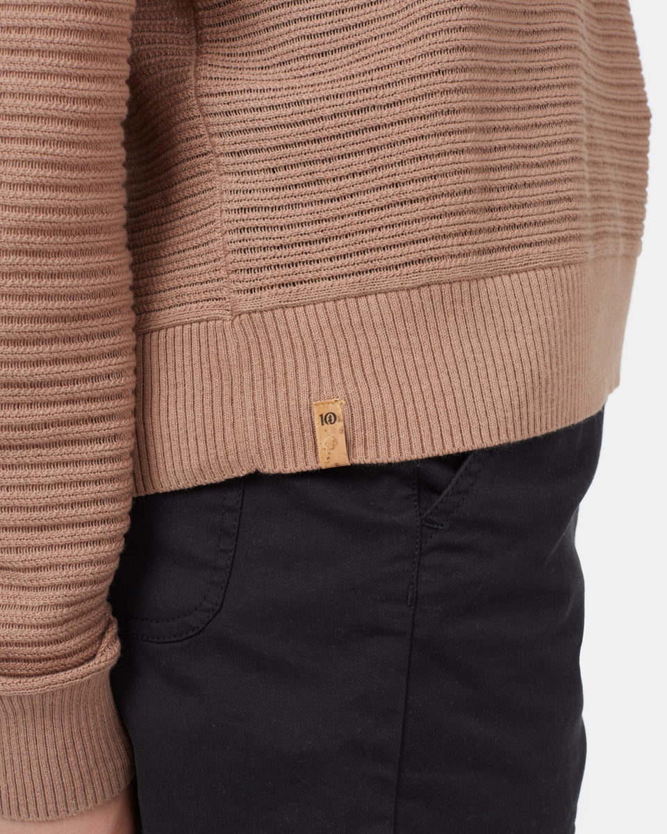 Tentree Highline Cotton Rib Crew Sweater - Mushroom