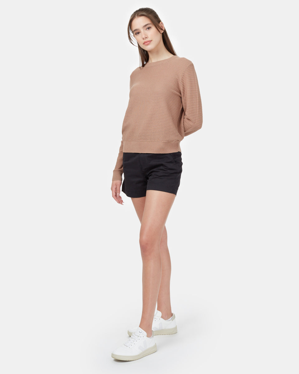 Tentree Highline Cotton Rib Crew Sweater - Mushroom
