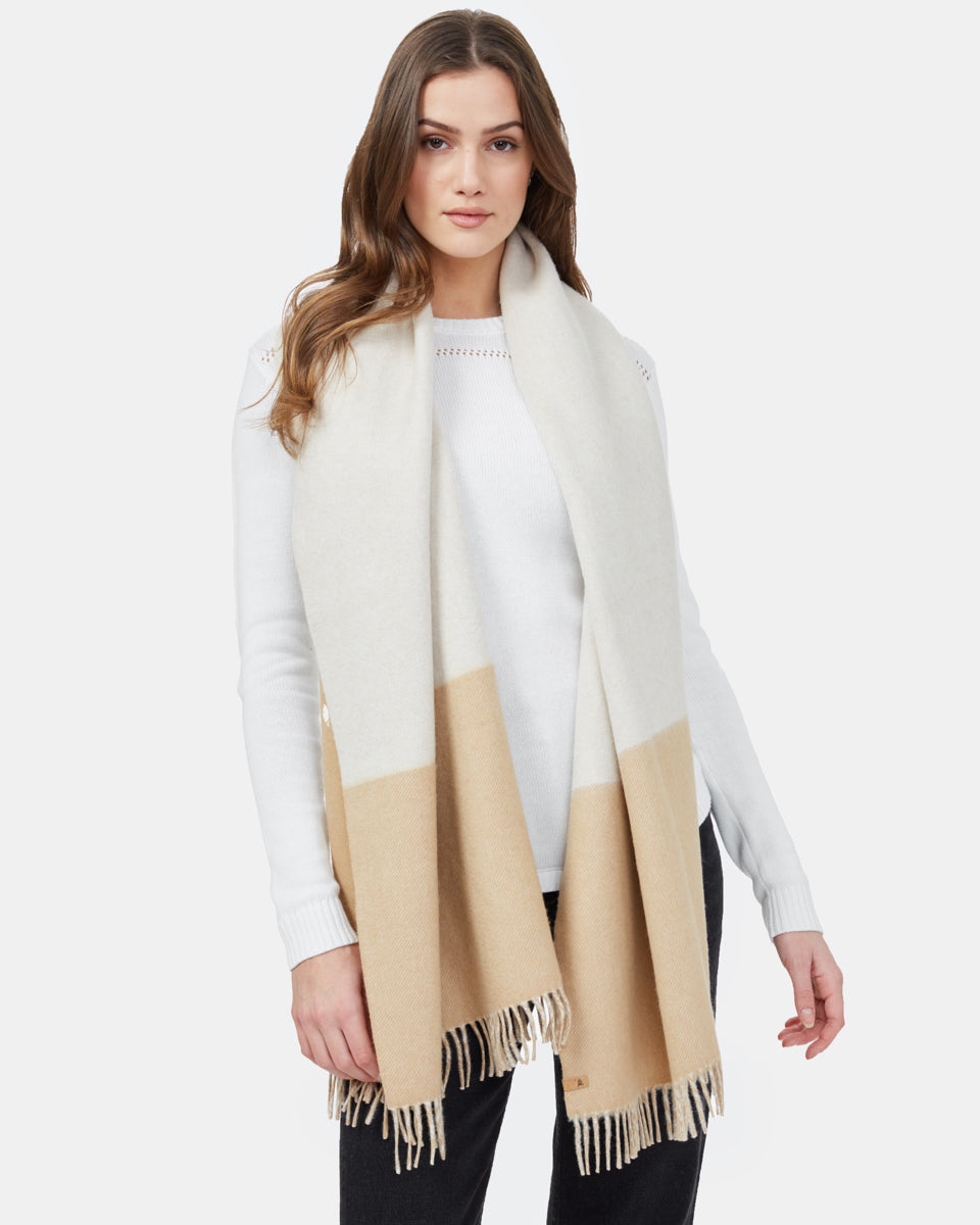 Tentree RWS Wool Woven Scarf - Cartouche Brown Elm White Heather