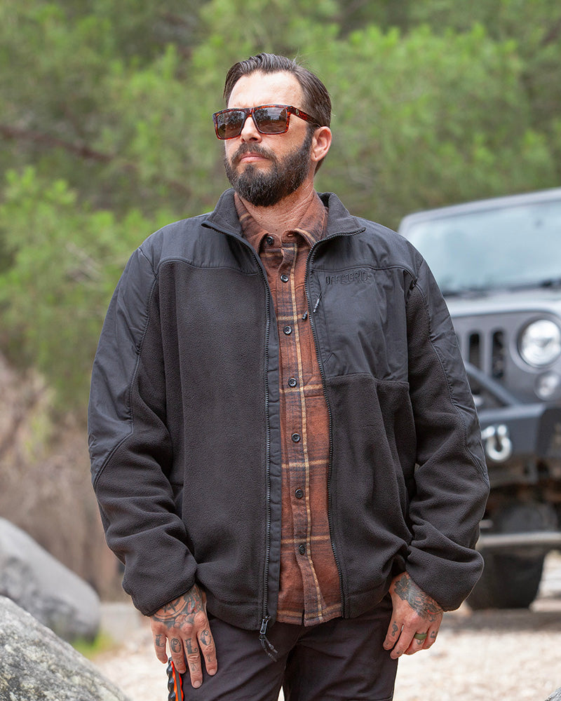 Off The Grid Surplus Bruin Fleece Zip Up - Black