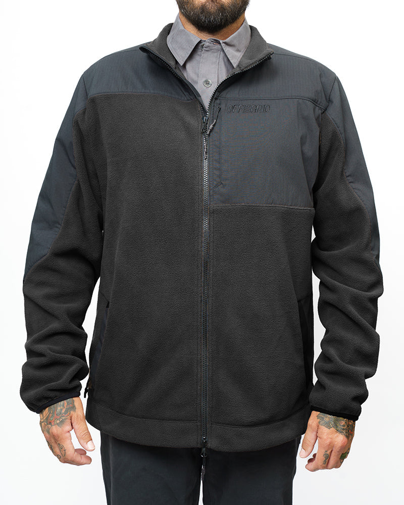 Off The Grid Surplus Bruin Fleece Zip Up - Black