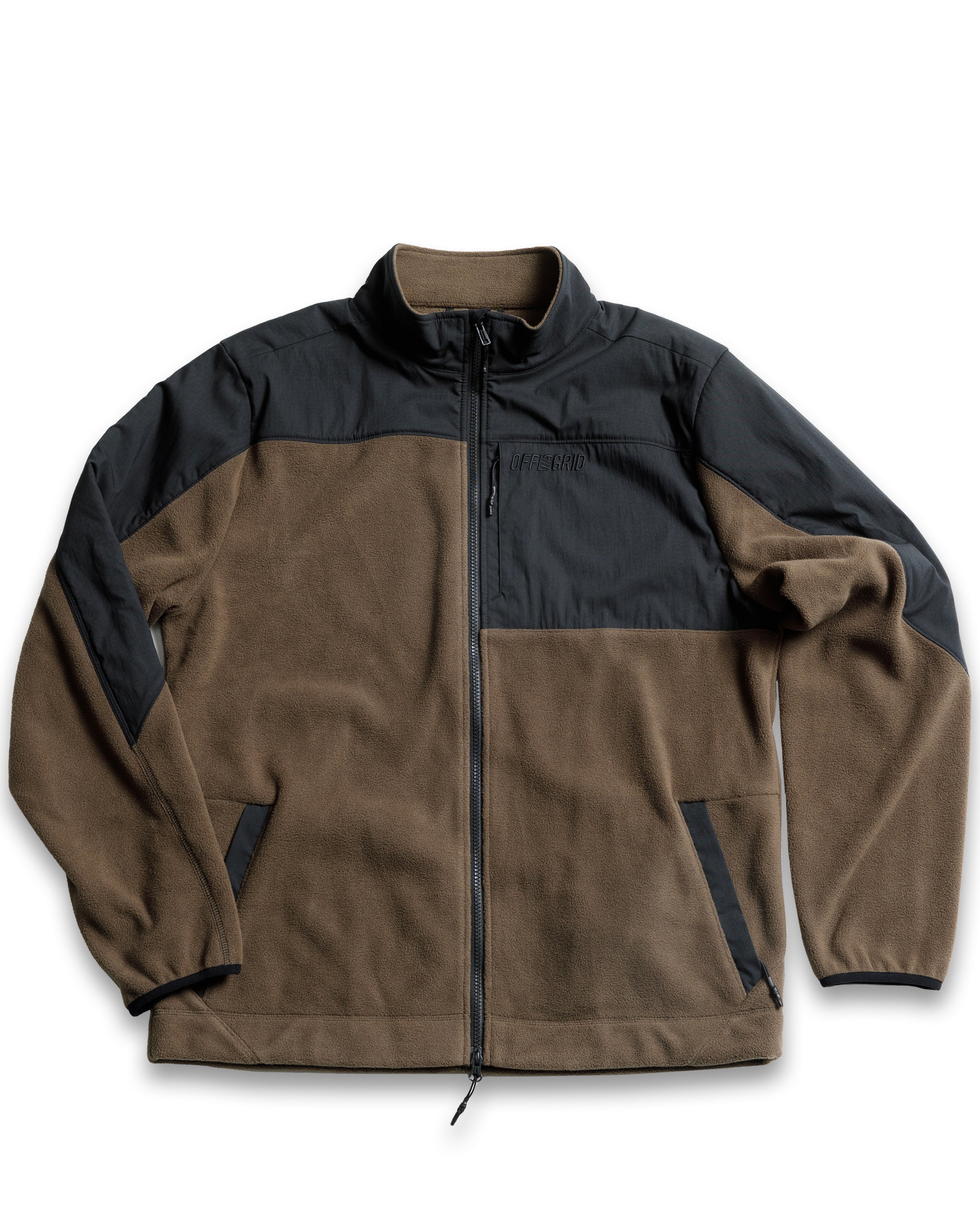 Off The Grid Surplus Bruin Fleece Zip Up- Major Brown