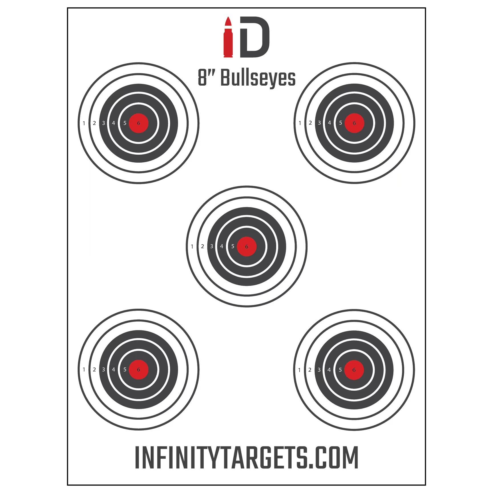 Infinity Targets 8 Inch Bullseye Paper Targets (18″x24″)