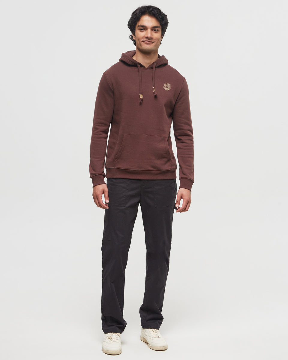 Tentree Men's Path Less Travelled Hoodie - Deep Mahogany Pecan Brown
