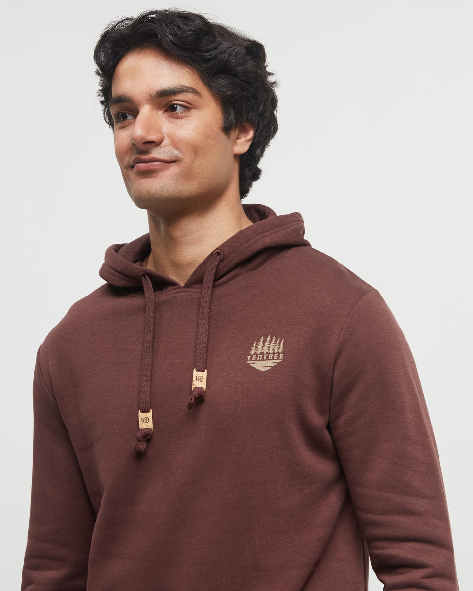 Tentree Men's Path Less Travelled Hoodie - Deep Mahogany Pecan Brown