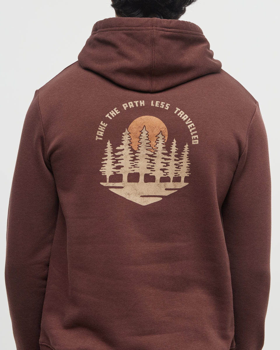 Tentree Men's Path Less Travelled Hoodie - Deep Mahogany Pecan Brown