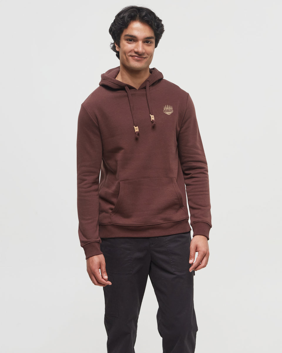 Tentree Men's Path Less Travelled Hoodie - Deep Mahogany Pecan Brown