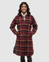 Tentree Women's Livingston Jacket - Deep Burgundy Modern Plaid Camel