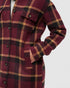 Tentree Women's Livingston Jacket - Deep Burgundy Modern Plaid Camel