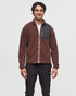 Tentree Men's Recycled MicroFleece Contrast Full Zip - Deep Mahogany Meteorite Black
