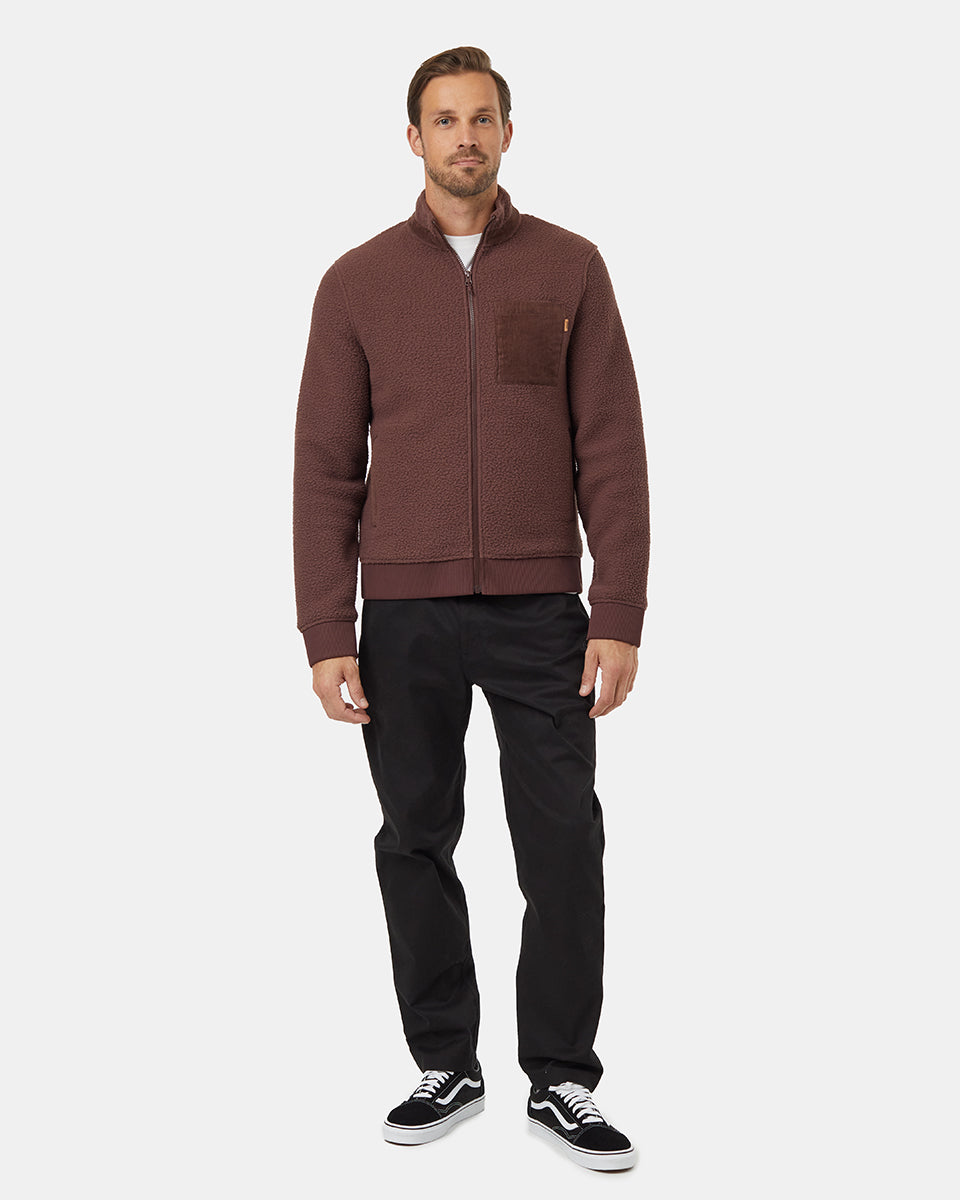 Tentree Men's EcoLoft Pocket Full Zip - Deep Mahogany