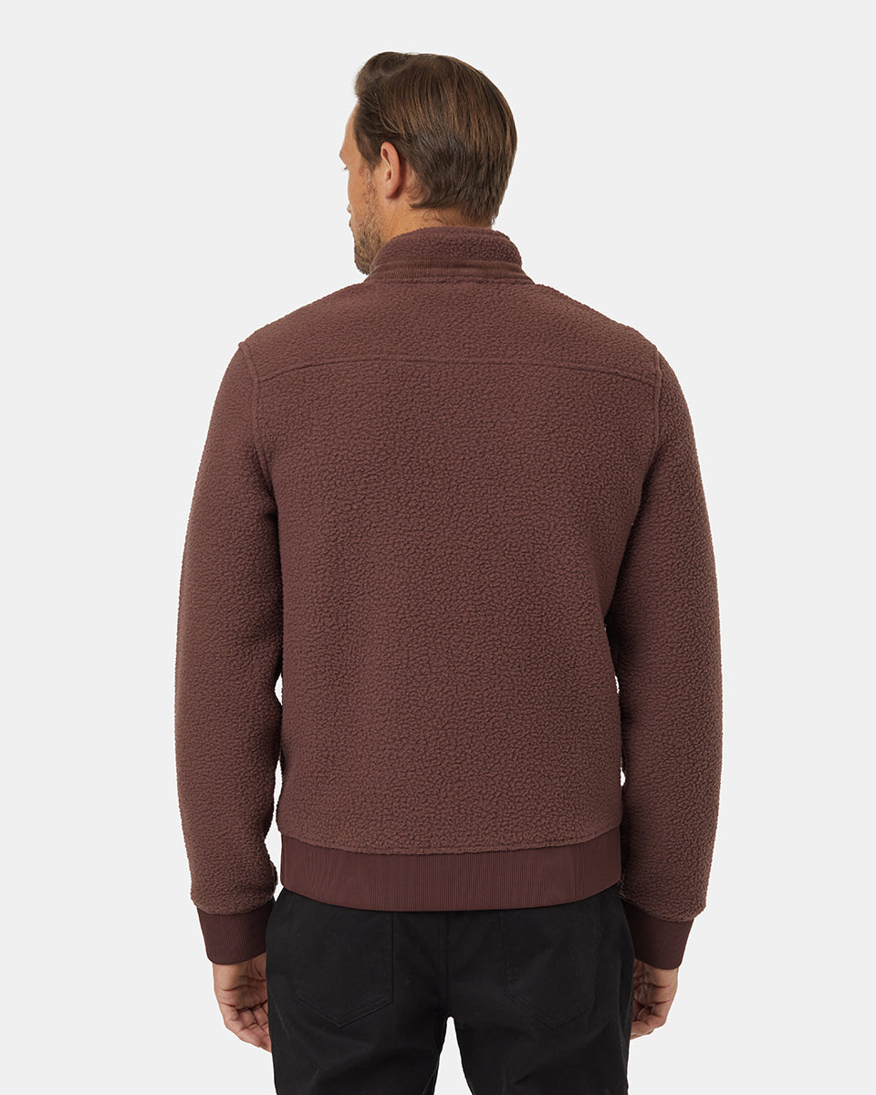 Tentree Men's EcoLoft Pocket Full Zip - Deep Mahogany