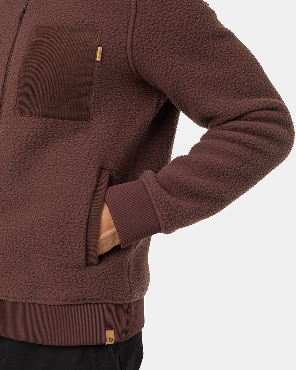 Tentree Men's EcoLoft Pocket Full Zip - Deep Mahogany
