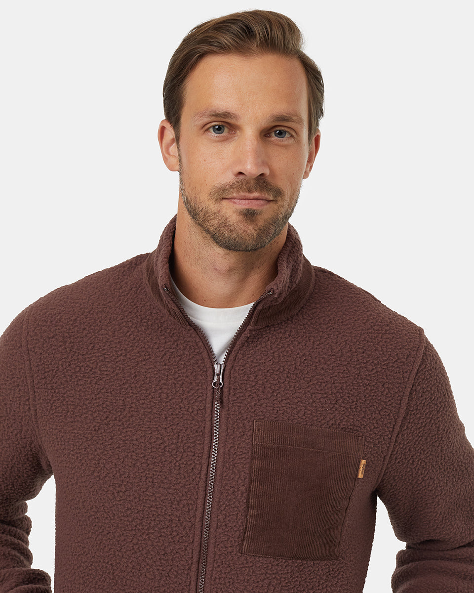 Tentree Men's EcoLoft Pocket Full Zip - Deep Mahogany