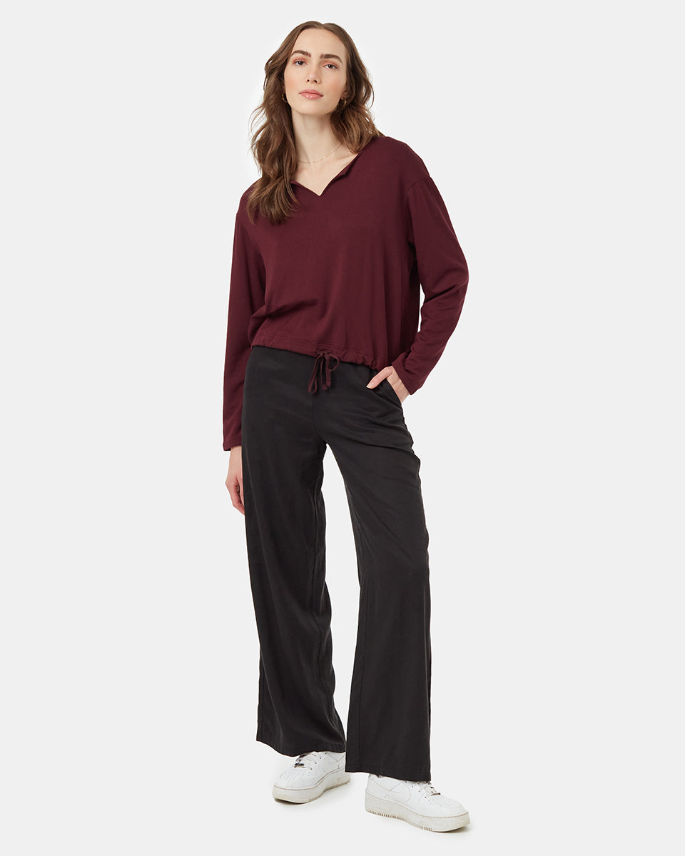 Tentree Women's Soft EcoTerry Notch Neck - Mulberry