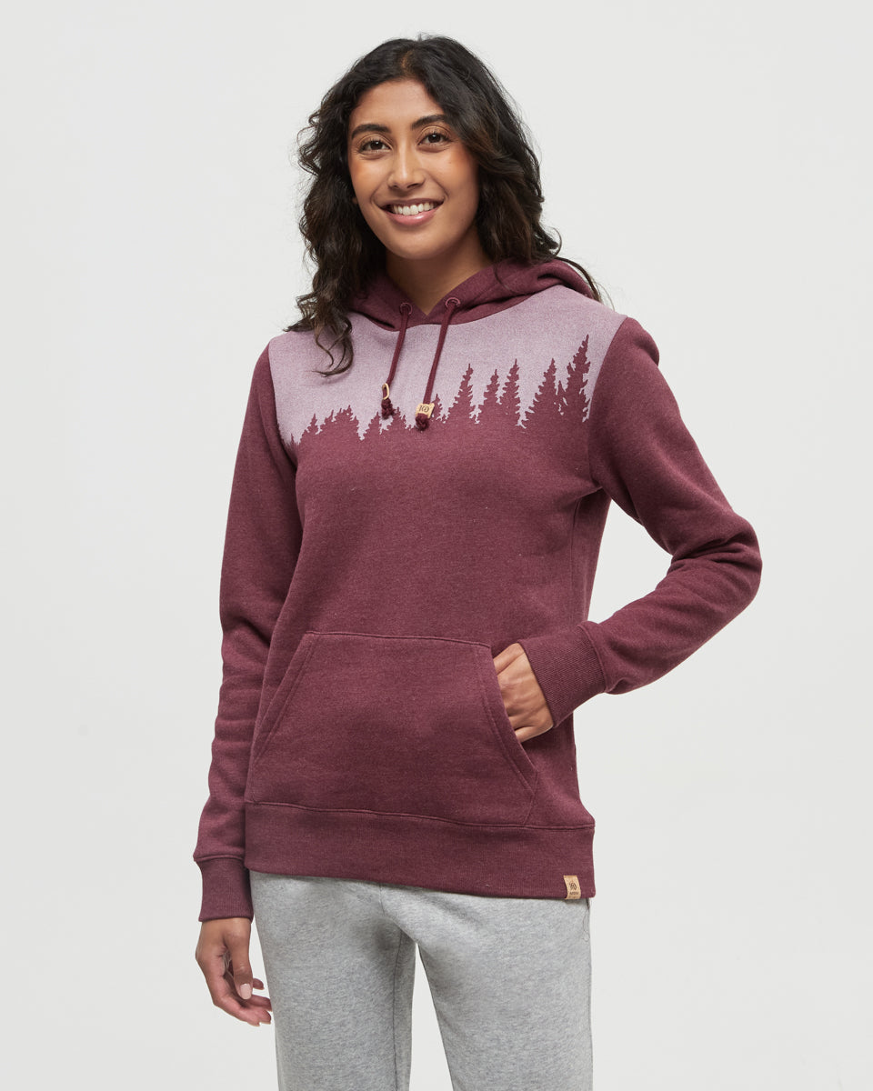 Tentree Women's Juniper Hoodie - Deep Burgundy Heather White