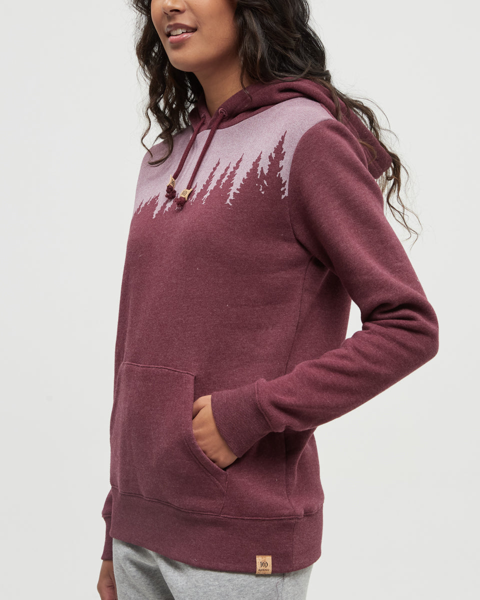 Tentree Women's Juniper Hoodie - Deep Burgundy Heather White