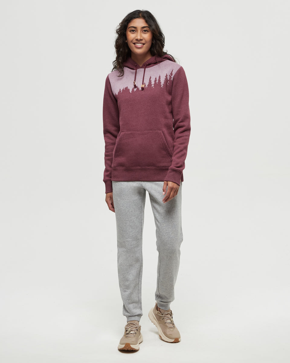 Tentree Women's Juniper Hoodie - Deep Burgundy Heather White