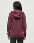 Tentree Women's Juniper Zip Hoodie - Deep Burgundy Heather White