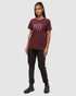 Tentree Women's Fernleaf Ten T-Shirt - Deep Burgundy Brushed Nickel