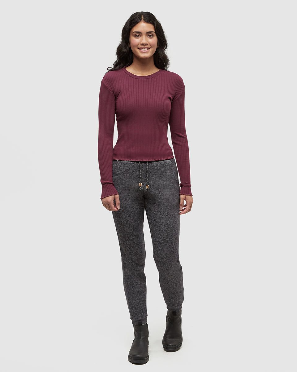 Tentree Women's Newell Longsleeve - Deep Burgundy