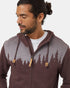 Tentree Men's Juniper Zip Hoodie - Deep Mahogany Heather White